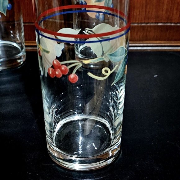 3) Corelle Abundance Drinking Glasses 14oz Tumblers Corning vintage fruit - Picture 5 of 9